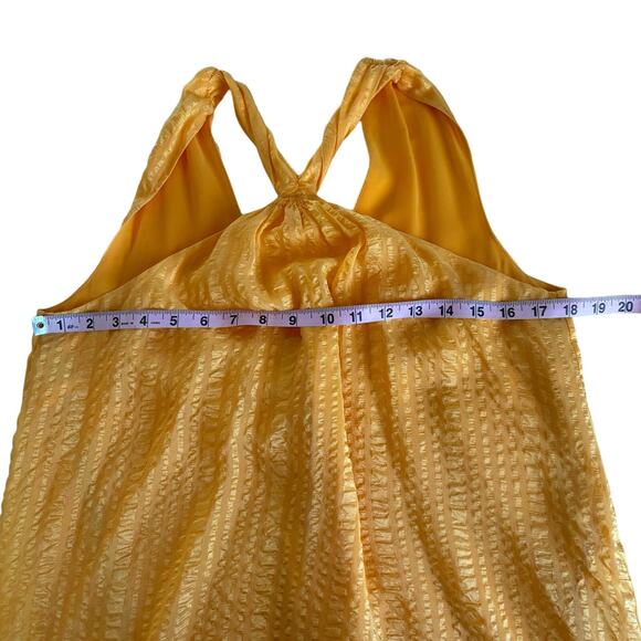 Frame Women’s Orange Silk Crinkled Pullover Lined Halter Top Blouse Size Small - Picture 4 of 11